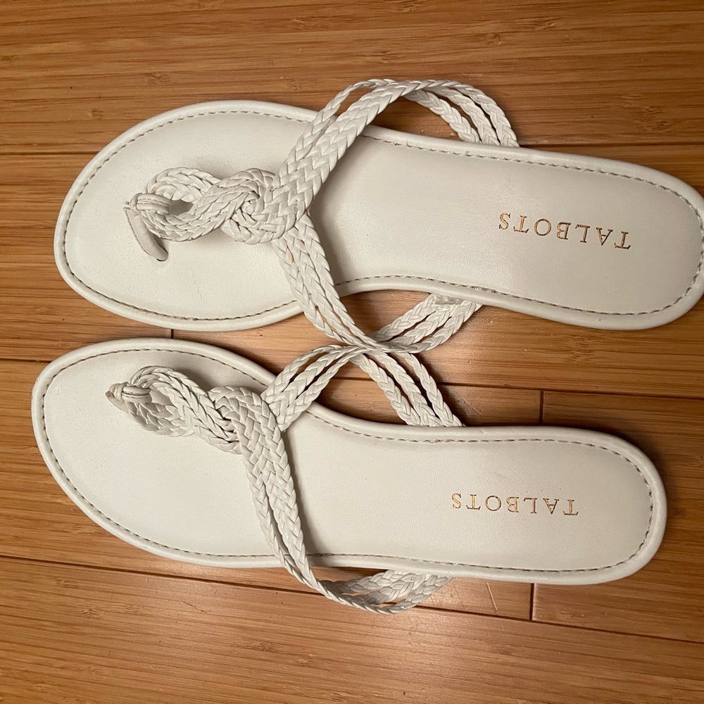 Talbots Ivory Braided Sandals